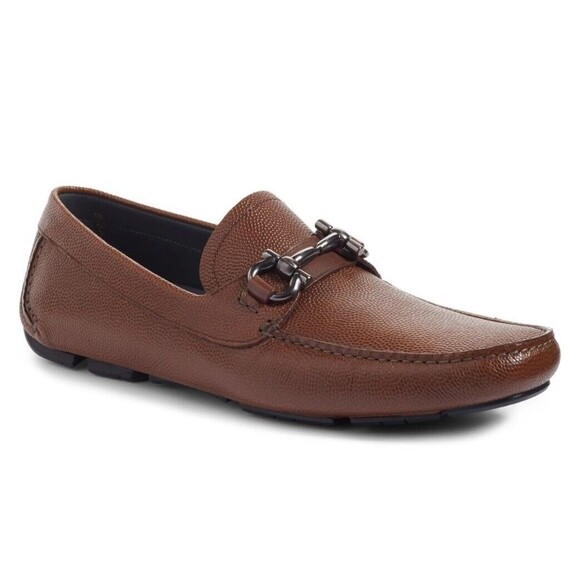 Salvatore Ferragamo Parigi Men Leather Driver Loafer Shoe Moccasin US 7 E (Wide)